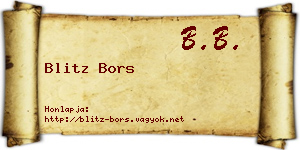 Blitz Bors névjegykártya